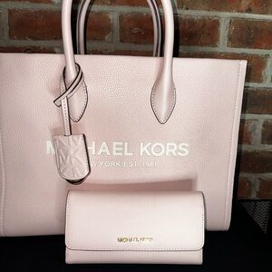 Michael Kors Pink Tote (NWOT) and Wallet Set (NWT)